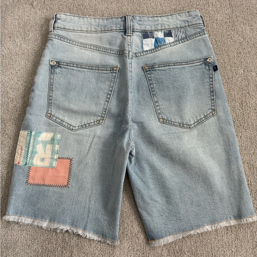 Pilcro Ultra High-Rise Patchwork Denim Bermuda Shorts - Picture 4 of 4